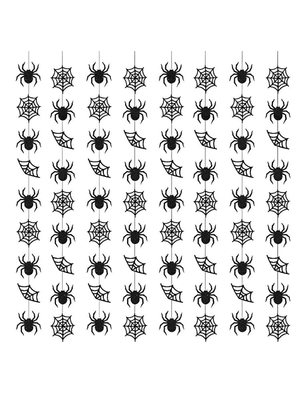 Black Spider Web Garland Halloween Garland Hanging Decorations 8PC